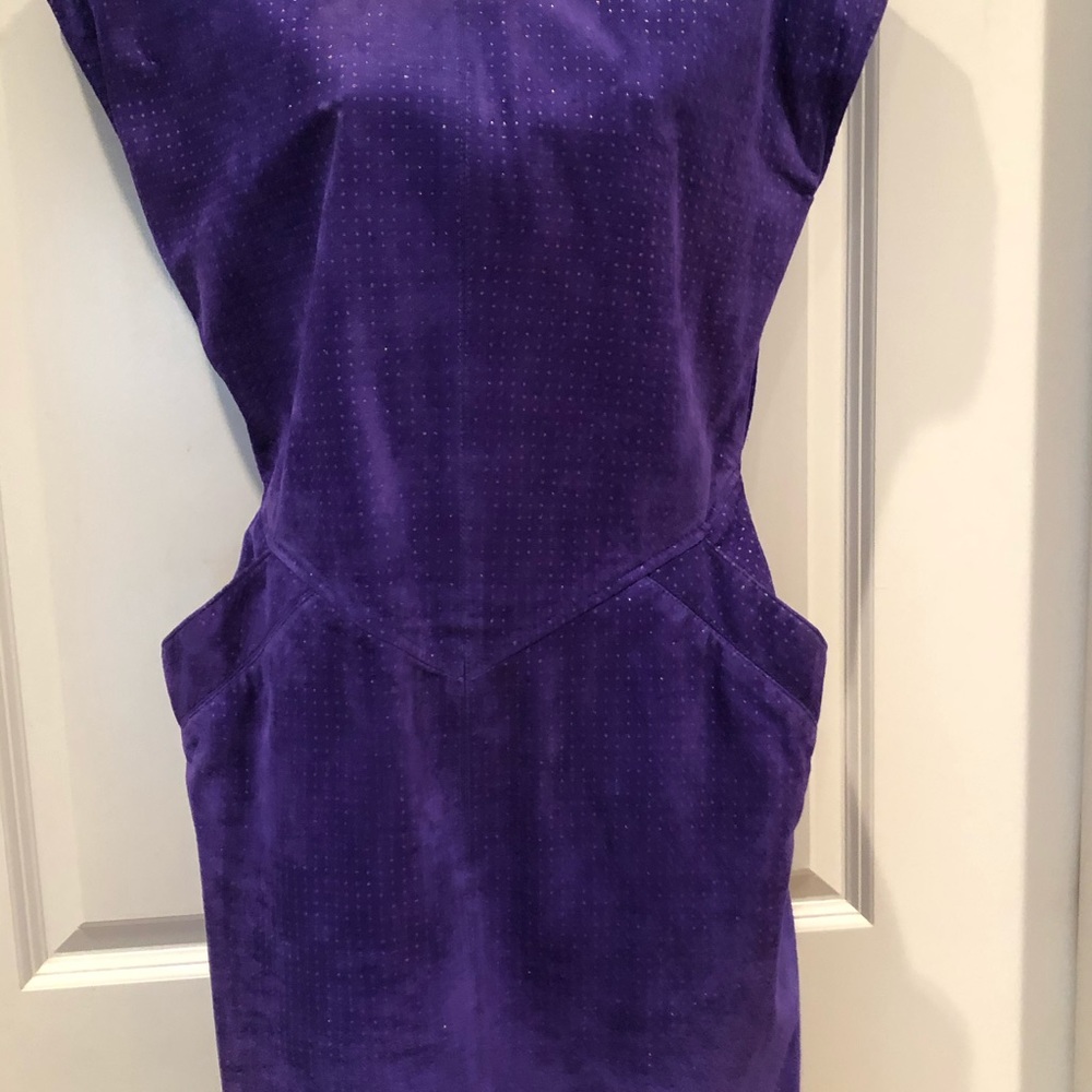 Morgan Taylor 100% Leather Dress Purple Petite M